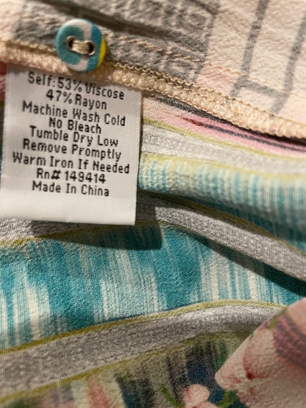 Johnny Was Embroidered Blue Label on Multicolor Floral Fabric - Picture 7 of 7
